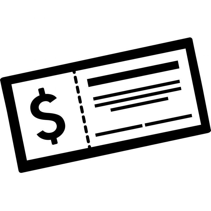 money check sign icon flat black white contrast design