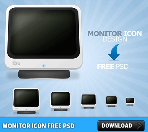 Monitor Icon Free PSD