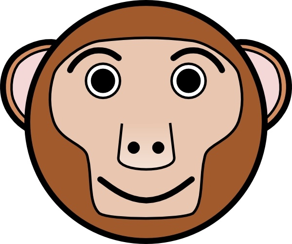 Monkey Rounded Face clip art