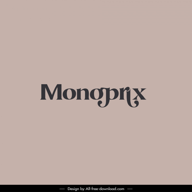 monoprix logo template flat calligraphy sketch