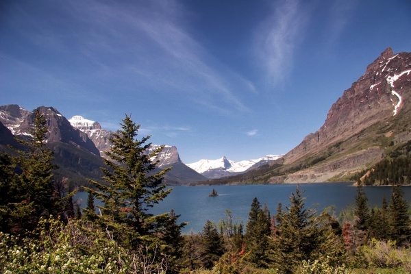 montana glacier national park lake