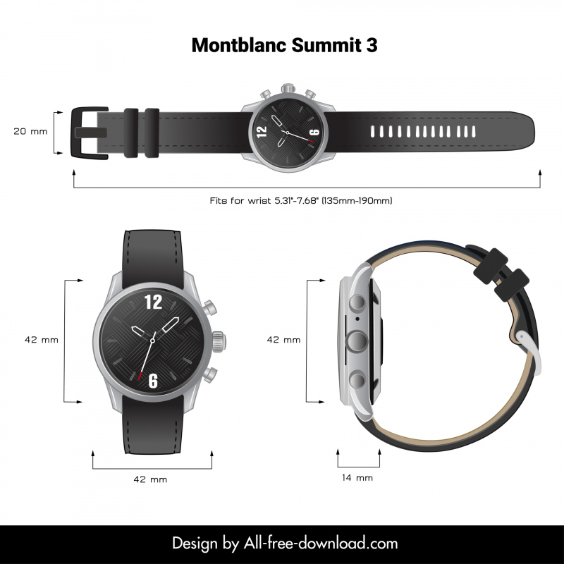 montblanc summit 3 watch design elements modern design