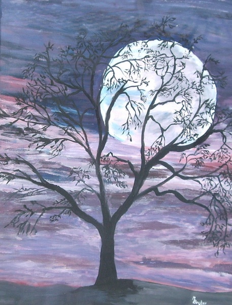 moon full moon tree