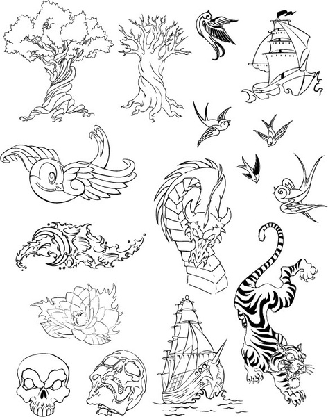 more than one line drawing vector graphics