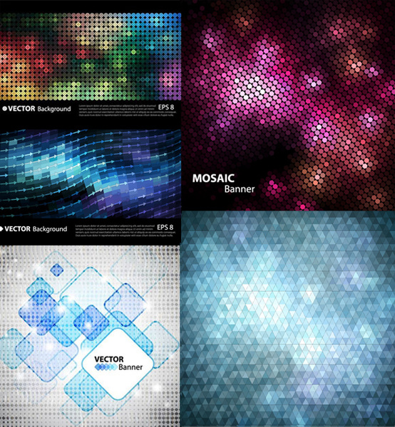 mosaic background vector graphics 