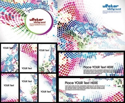mosaics abstract banners with cards vector