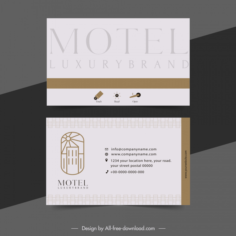 motel business card template flat geometric architecture