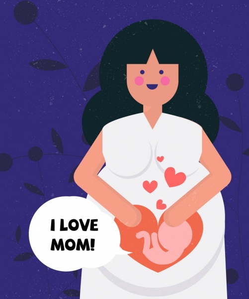 motherhood background pregnancy icon cartoon character