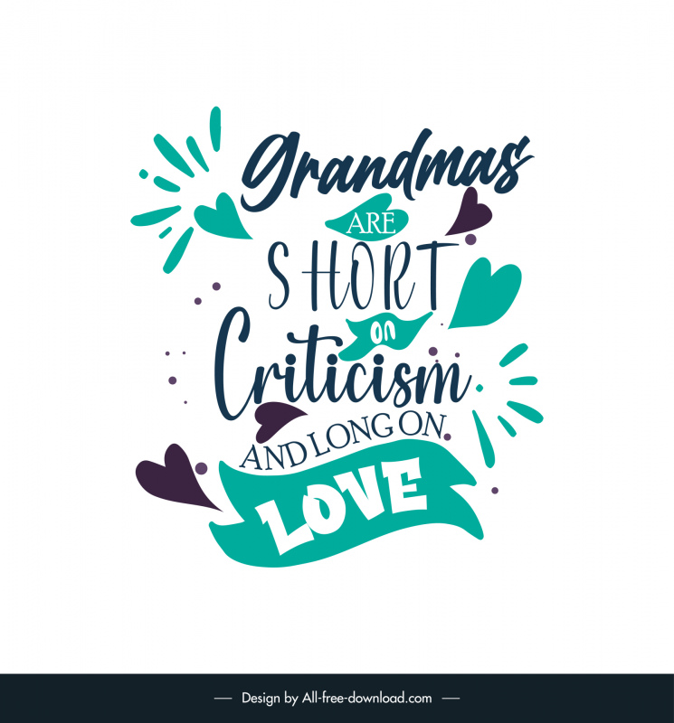 mothers day quotes for grandma poster template dynamic classical rays hearts handdrawn texts ribbon decor