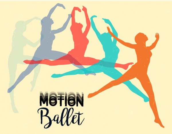 motion background ballet performer silhouette icons