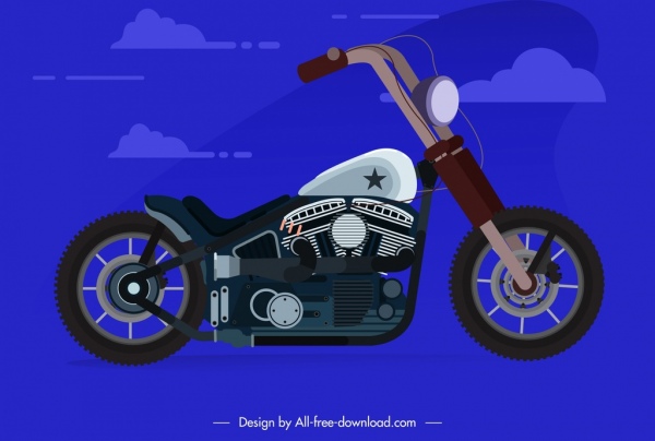 motorbike icon template modern dark sketch
