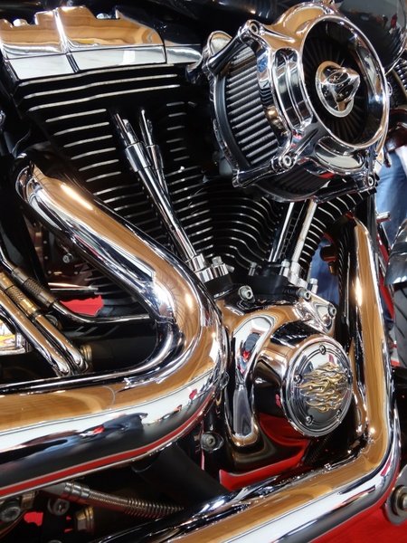 motorcycle motor silver 
