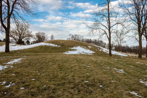 mounds and landscape at aztalan state park wisconsin