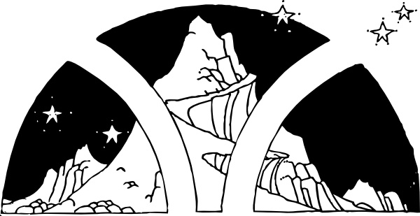 Mountain And Stars clip art