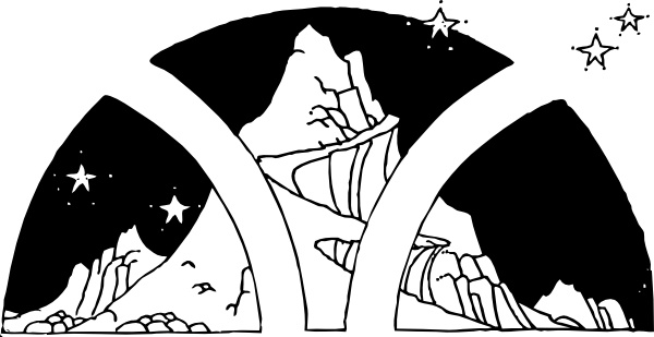 Mountain And Stars clip art 