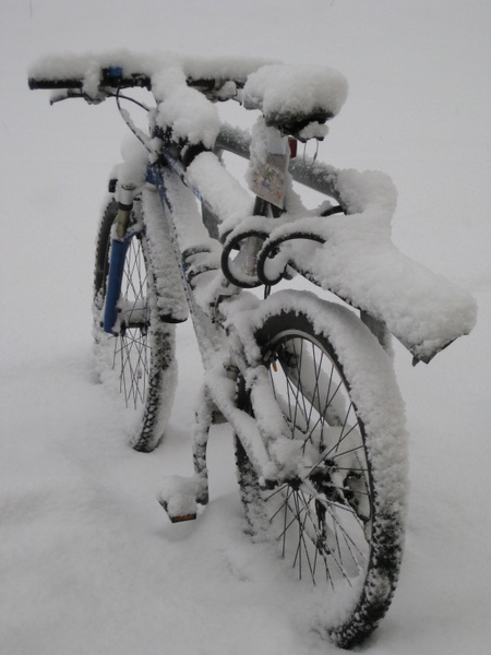 mountain bike snow snowy