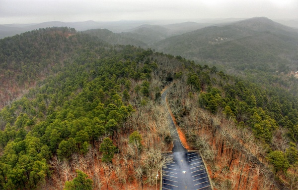 mountain from observation tower at hot springs arkansas