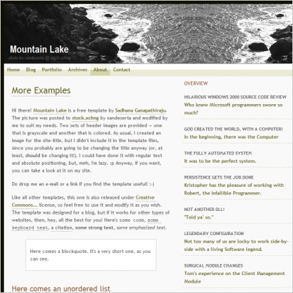 Mountain Lake Template