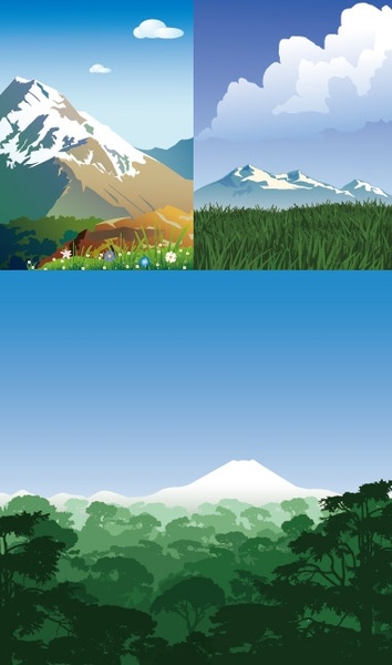 mountain scenery vector