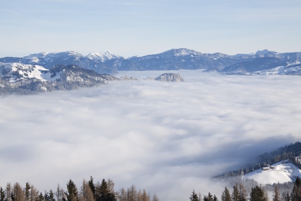 mountains fog landscape