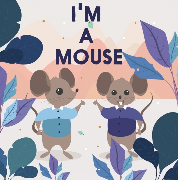 mouse background stylized cartoon characters classical design