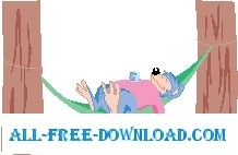 Mouse in Hammock Free vector in Encapsulated PostScript eps ( .eps