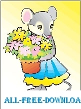 Mouse with Flowers