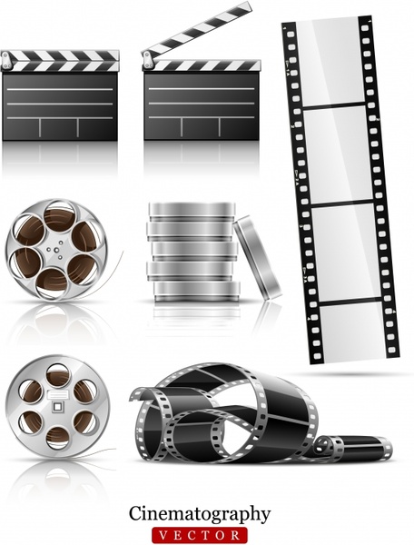 movie design elements modern tape reel strip sketch