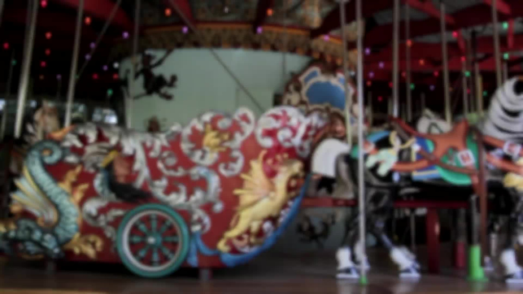 moving carousel in recreational park