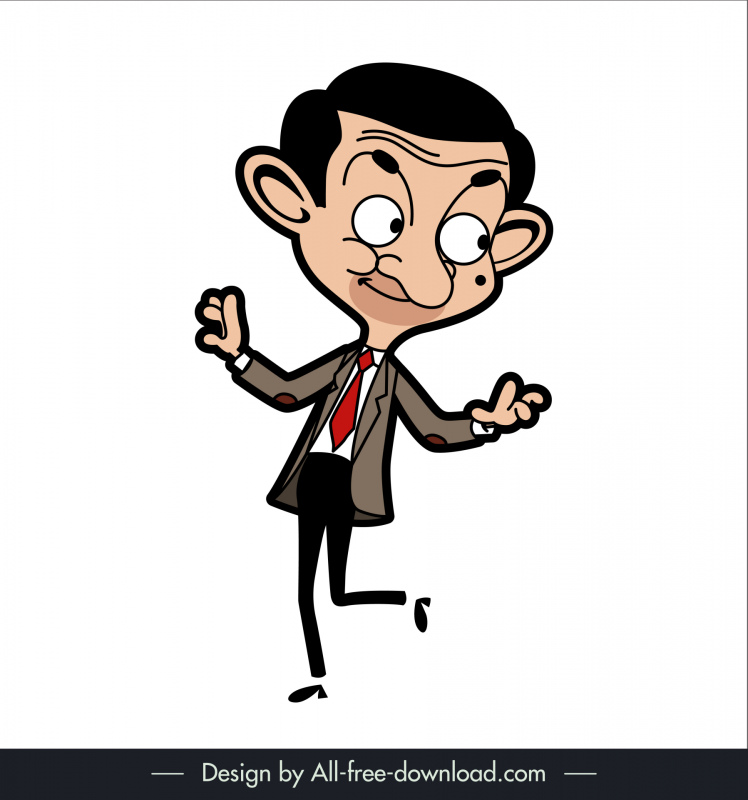 mr bean cartoon character funny sketch handdrawn outline 