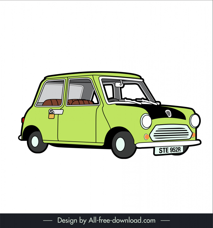Mr bean s car in mr bean cartoon movie icon flat handdrawn classic sketch  Vectors graphic art designs in editable .ai .eps .svg .cdr format free and  easy download unlimit id:6926445