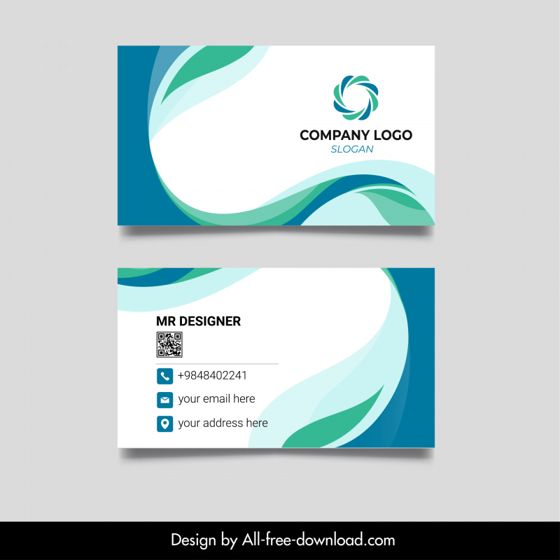 mr designer business card template elegant dynamic waving curves decor