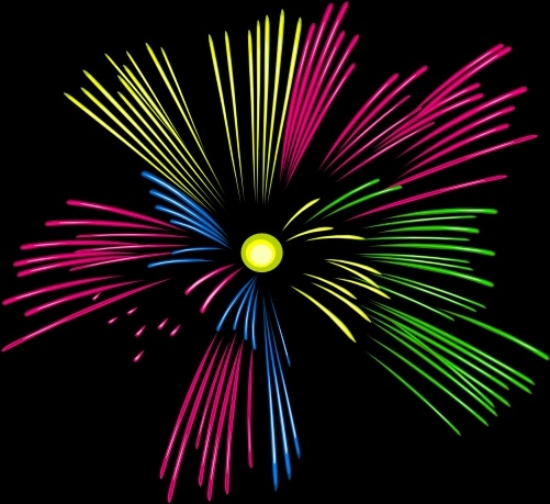 Mulit Colour Fireworks clip art