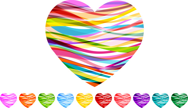 multicolor heart shape 