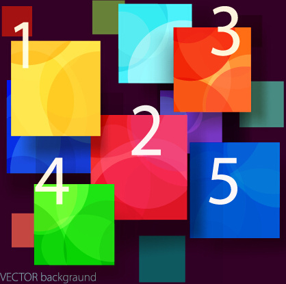 multicolor squares and number background vector