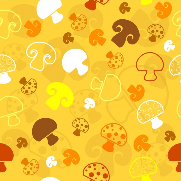 mushroom background repeating colored flat design