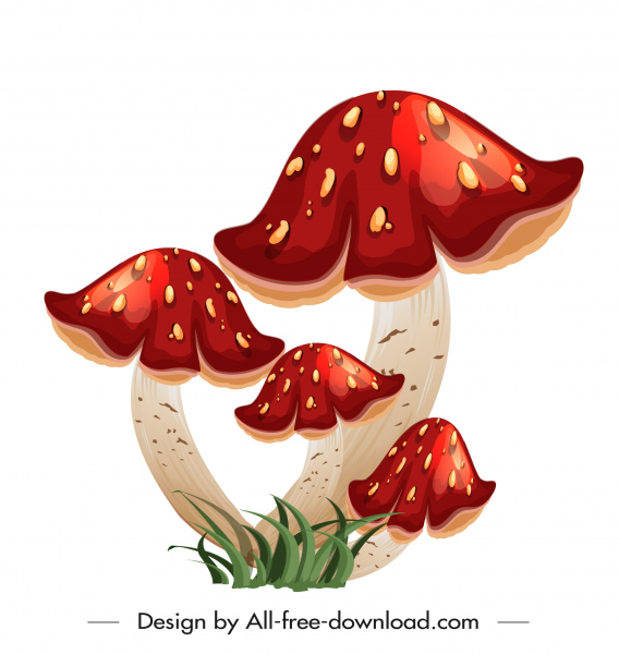 mushroom icon shiny colorful modern design