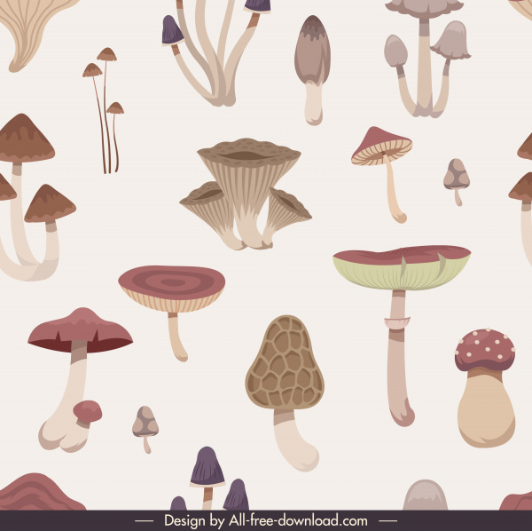 mushroom pattern template elegant classical design
