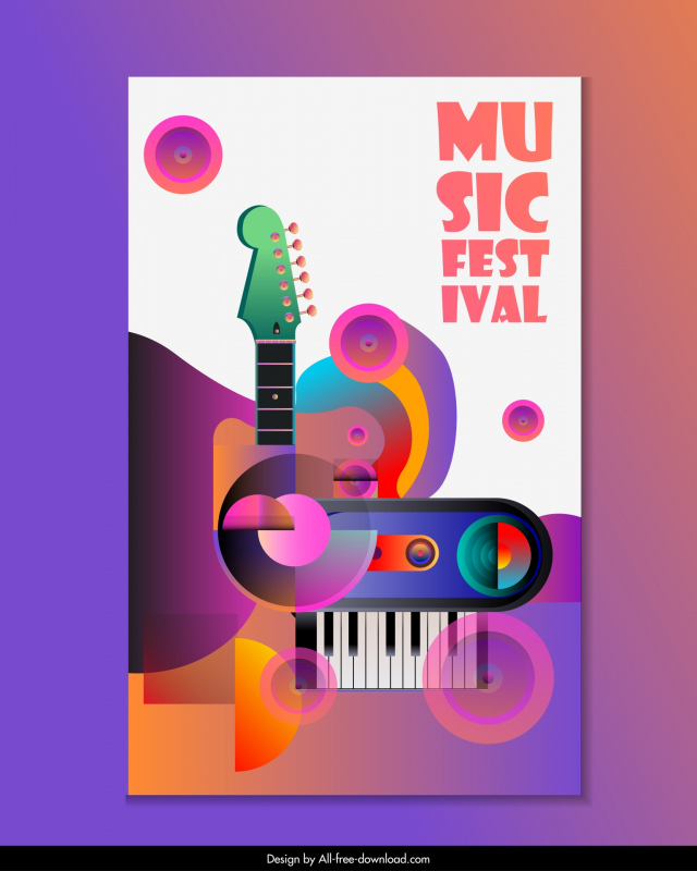 music festival background template abstract colorful 