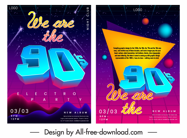 music flyer templates twinkling modern 3d number decor 