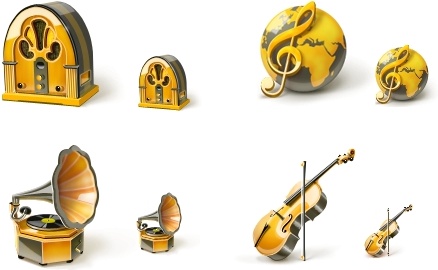 Music icons set icons pack