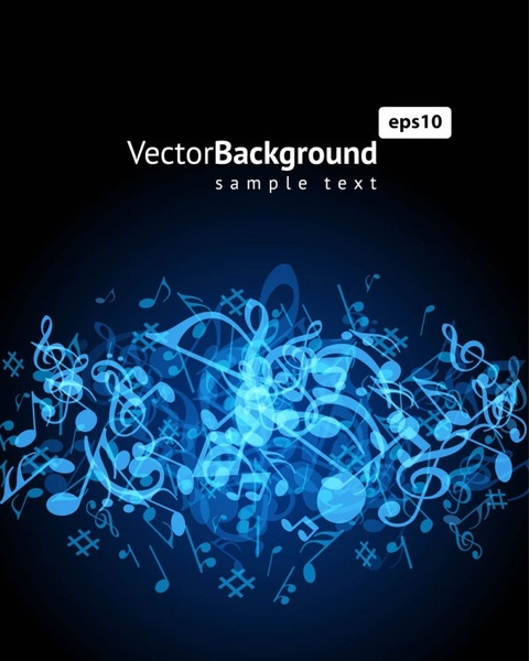music keys blue background 02 vector