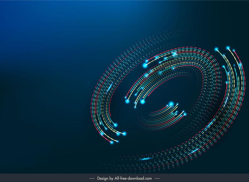 music light effect backdrop template abstract 3d circle lines 