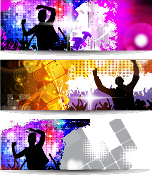 music party creative banner vector graphics