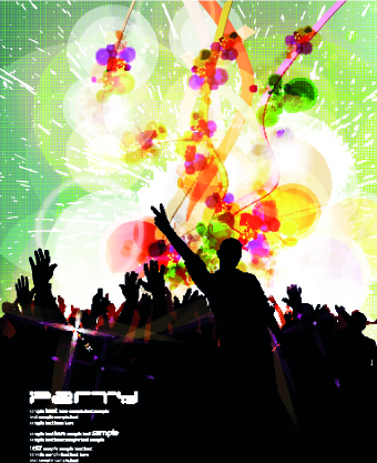 music party poster vector illustration
