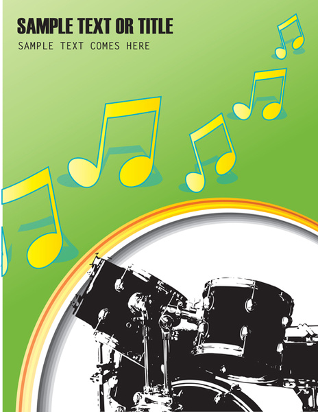 music with drums design elements vector