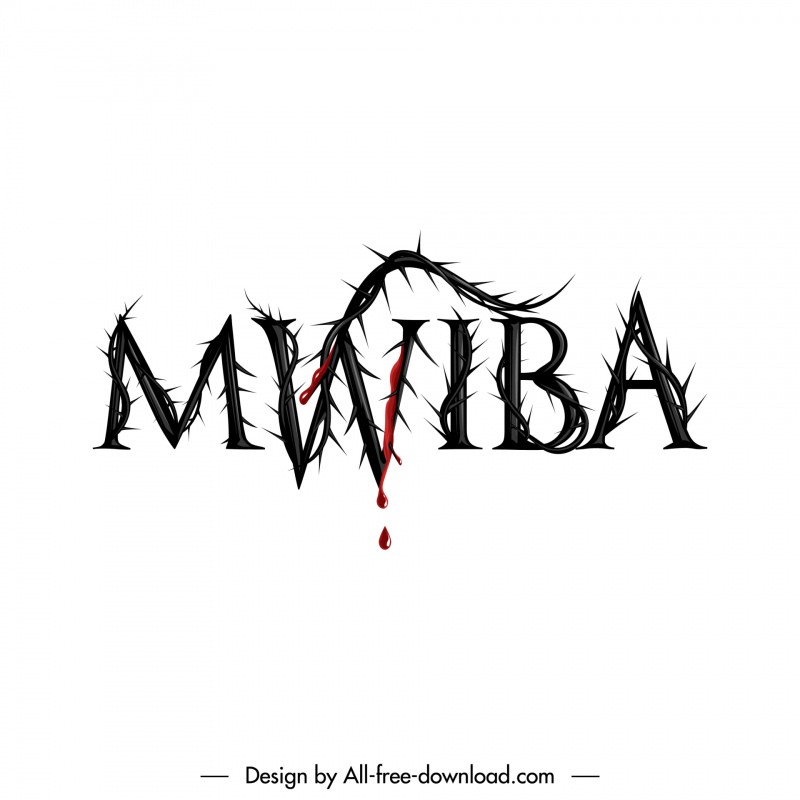 mwiba text logotype bloody bristly design