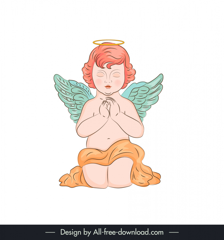 my little angel confection icon cute handdrawn cartoon character outline 