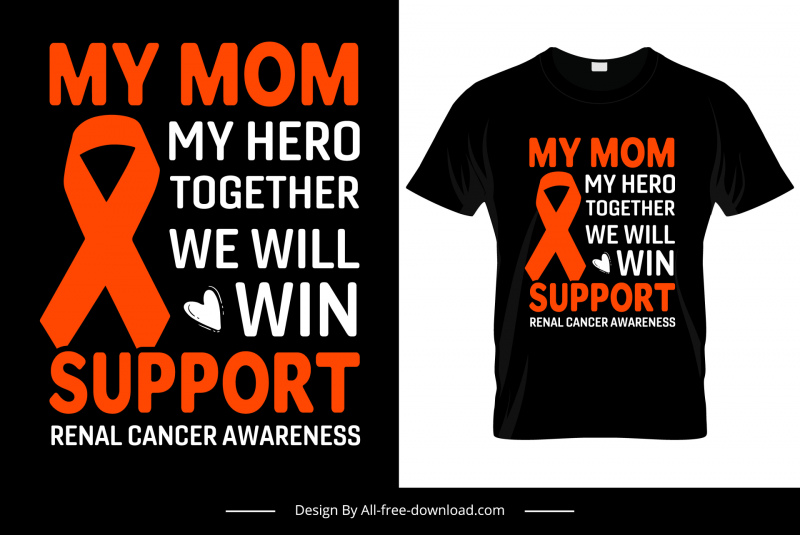 my mom my hero together we will win support colorectal cancer awareness tshirt template texts cancer sign heart decor 