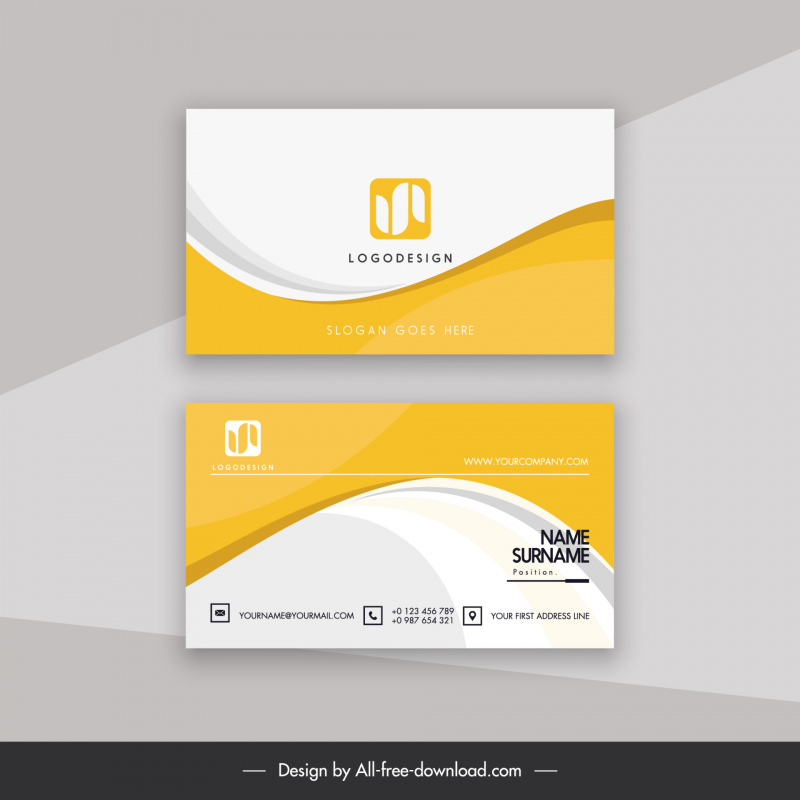 name card visiting card business card bright waving curves template  